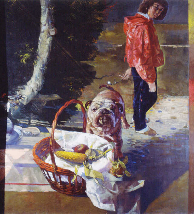 Dejeuner sur l'herbe (dittico - pannello destro) - 1986 olio su tela cm.100x110